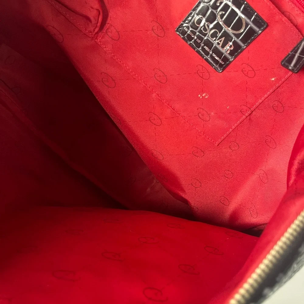 Oscar de la Renta Black Crocodile-Embossed Tote - Picture 10 of 16